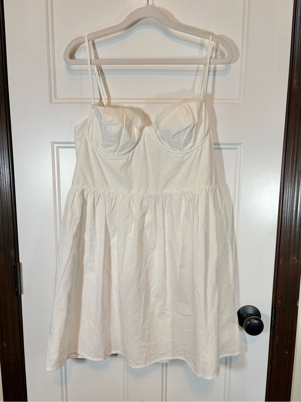 Princess Polly Lyonne White Cotton Bustier Chemise Mini Dress Bridal Size 12